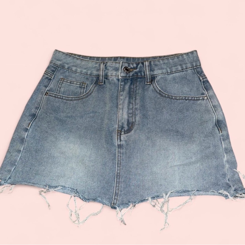 SHEIN Light Blue Denim Skirt